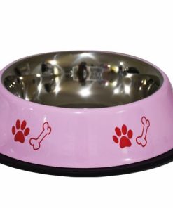 COMEDERO COLOR ROSA C/HUELLA 26 CM.